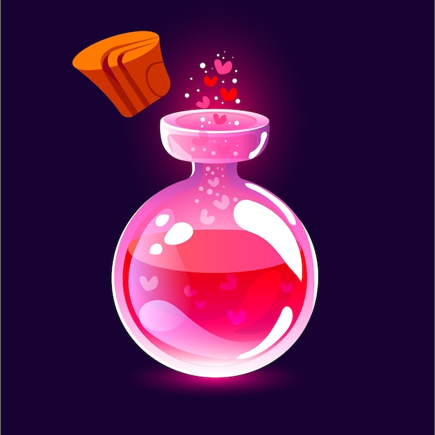 Vector exilir potion of love