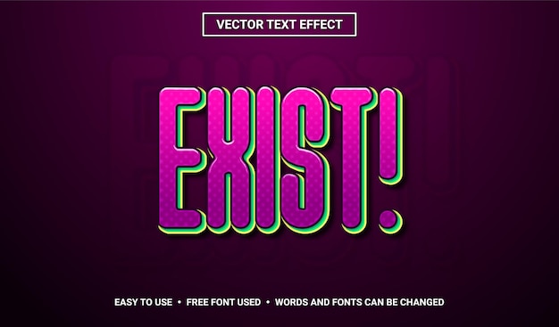 Exist editable vector text effect