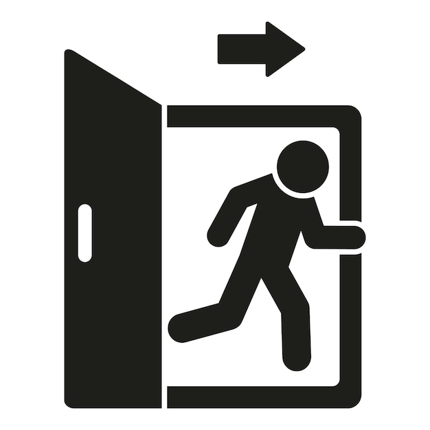 Exit door icon simple vector help people person leaving
