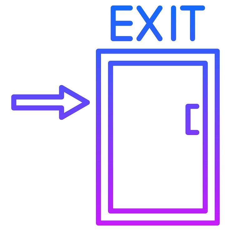 Vector exit door vector illustration