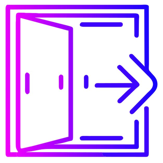 exit icon outline gradient