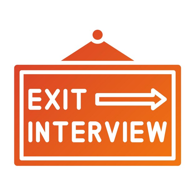 Vector exit interview icon style