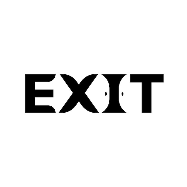 Vector exit letter with logo design