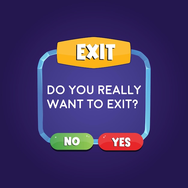 Exit meu option mobile application UI elements UI kit collection buttons for mobile development casual games and UI kit