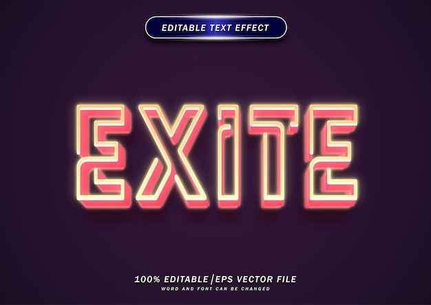 Exit neon text editable effect