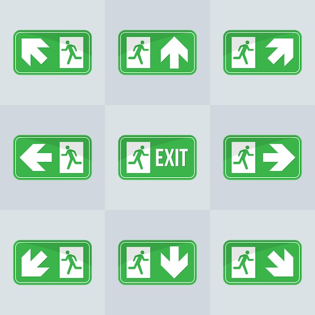 Vector exit sign collection style