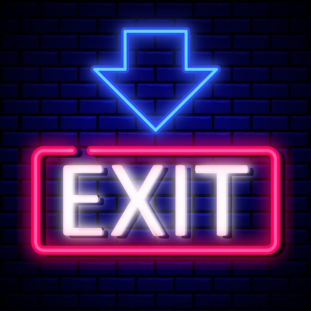 Exit sign neon style