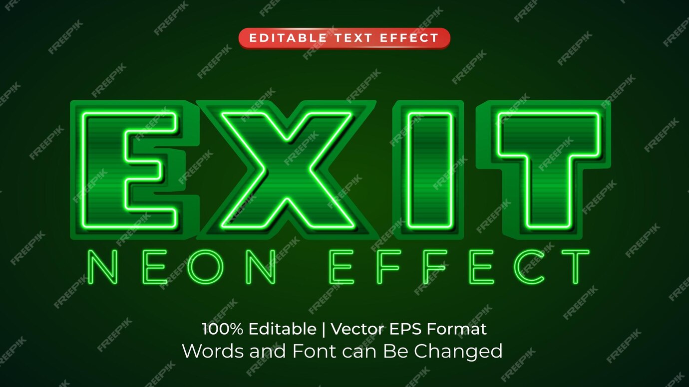 Premium Vector | Exit text effect