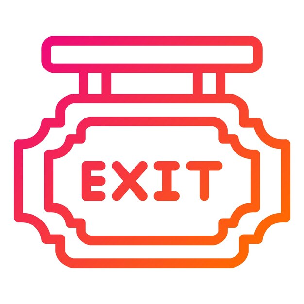 출구 터 아이콘 디자인 일러스트레이션