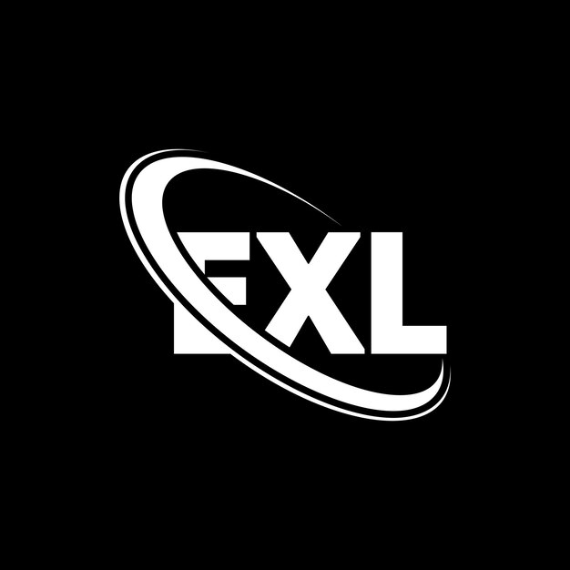 Логотип EXL, буква EXL, дизайн логотипа букв EXL, инициалы EXL, связанные с кругом и заглавными буквами, логотип монограммы EXL, типография для технологического бизнеса и бренда недвижимости