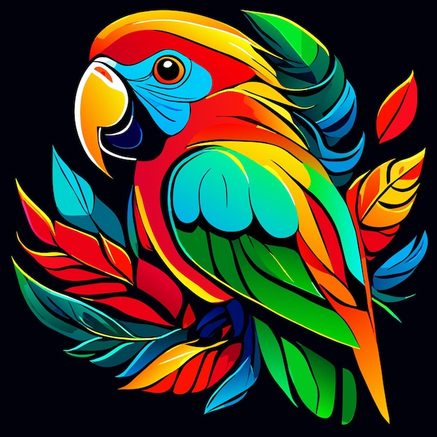 Vector exotic bird graphics in vector format