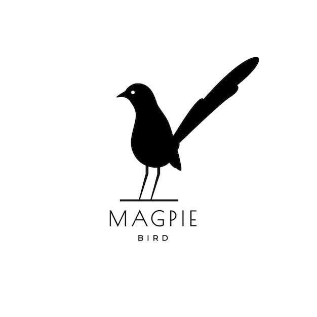 Premium Vector | Exotic bird magpie minimalist modern logo design vector