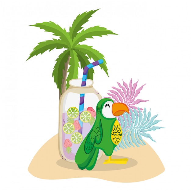 Exotic bird and summer