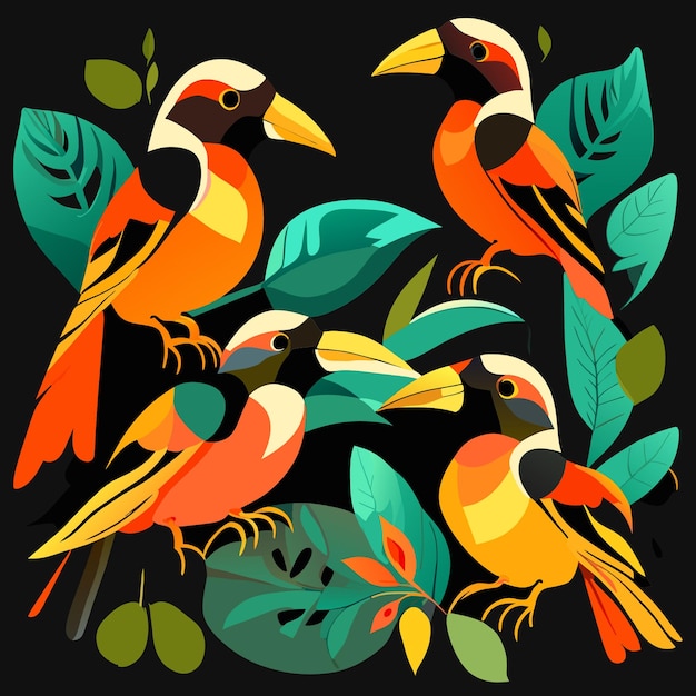 Exotic Bird Vector Pack Amazon Theme