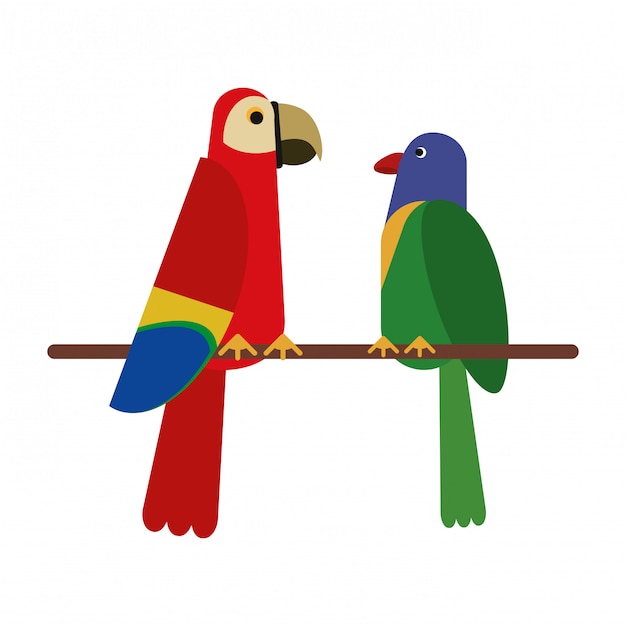 Exotic birds cartoons