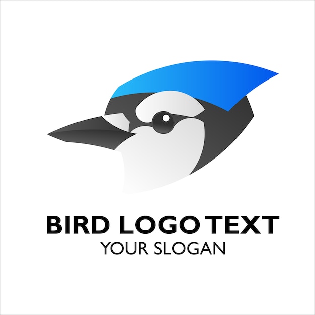 Icona di logo di uccello esotico blue jay