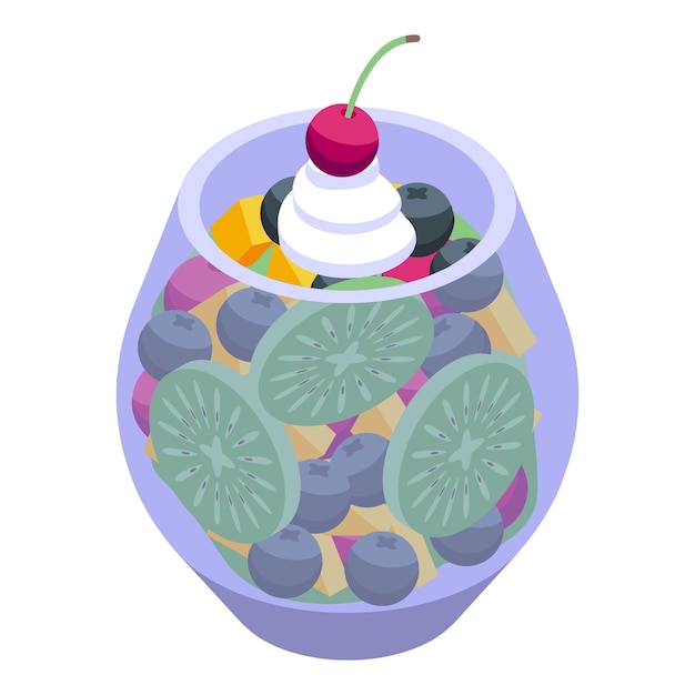 Exotic fruit salad icon Isometric of Exotic fruit salad vector icon for web design isolated on white background