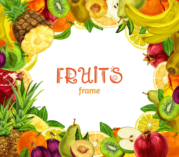 Exotic fruits frame