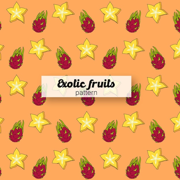 Exotic fruits pattern