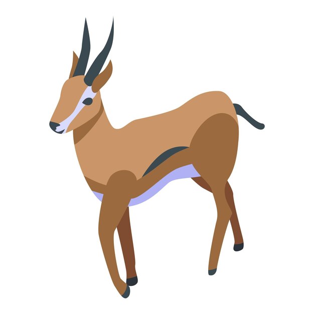 Exotic gazelle icon Isometric of exotic gazelle vector icon for web design isolated on white background