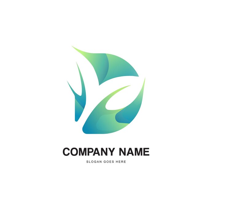 Vector exotic letter d logo with gradient leaf design vector