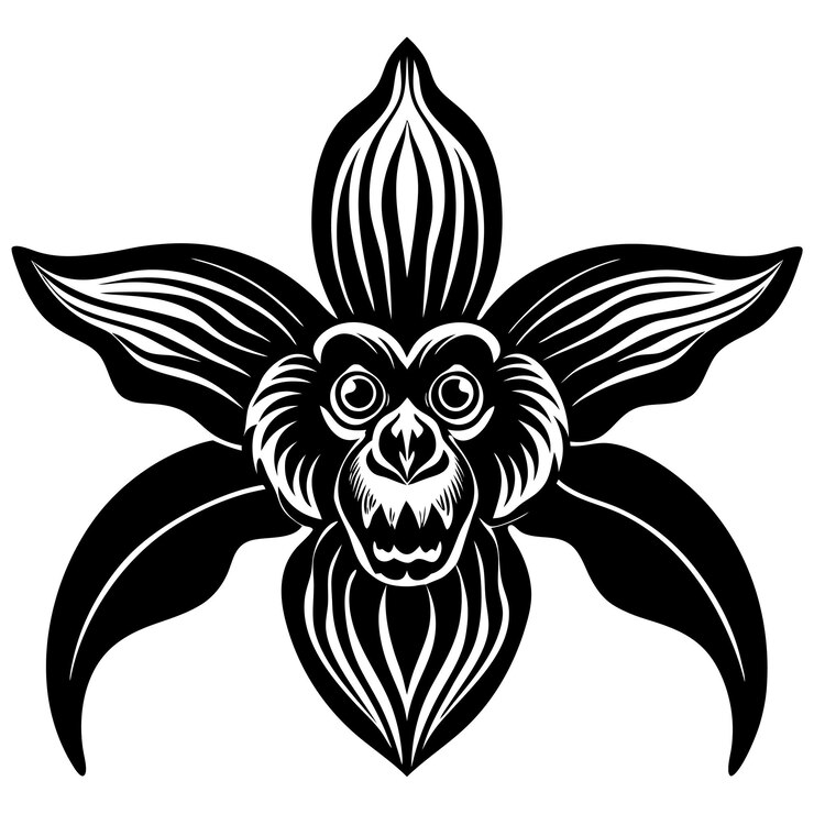 Vector exotic monkey orchid flower vector design
