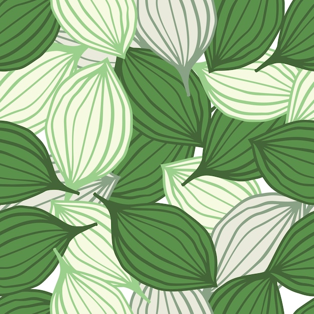Exotic outline leaves seamless pattern Abstract floral background