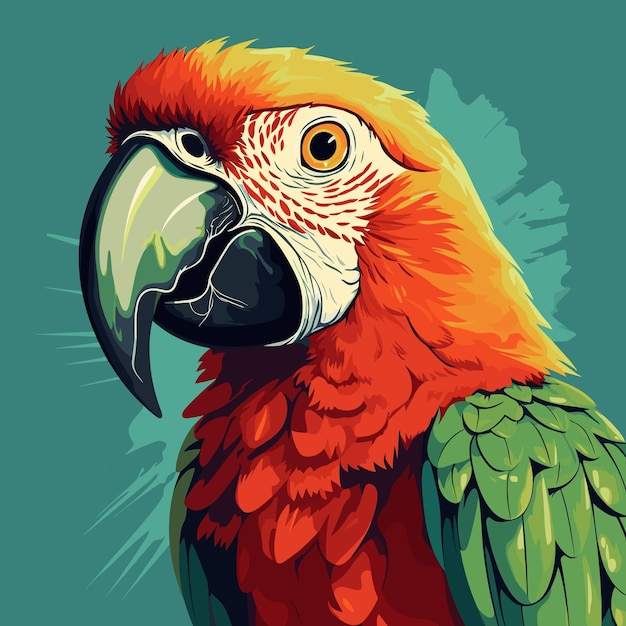 Экзотический попугай Викторная иллюстрация тропической птицы-папуги