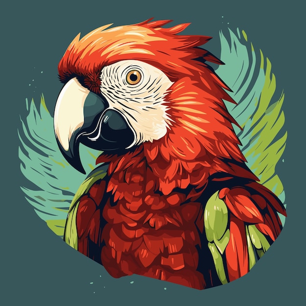 Экзотический попугай викторная иллюстрация тропической птицы-папуги