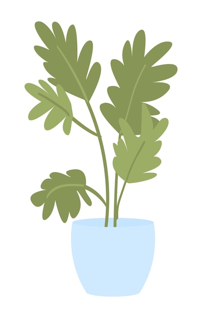 Exotic plant in pot semi flat color vector object