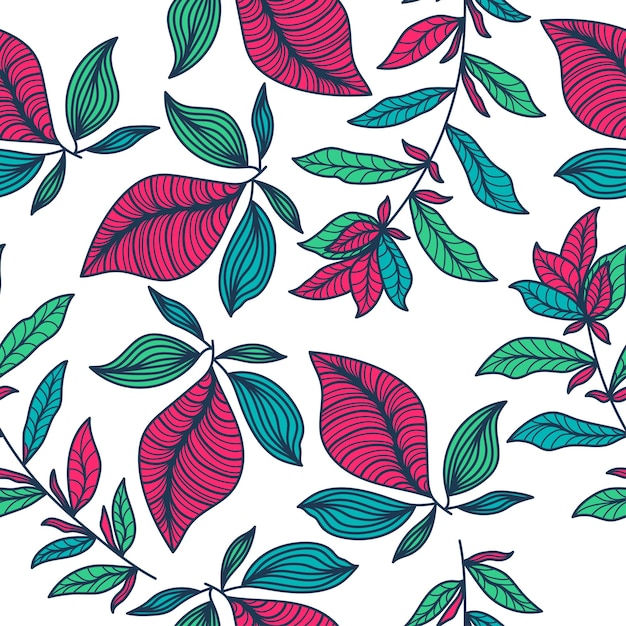 빈티지 스타일의 이국적인 원활한 꽃 패턴 패션 벽지 포장지 배경 패브릭 섬유 의류 및 카드 디자인을 위한 손으로 그린 꽃 모티브