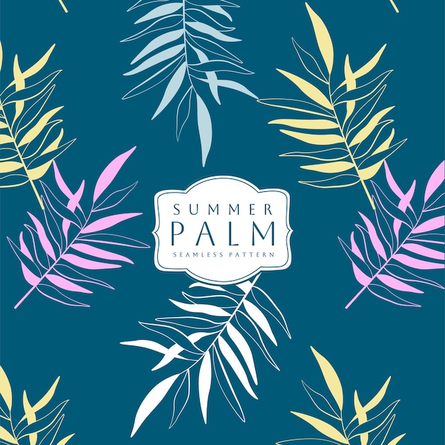 exotic summer leaves seamless pattern