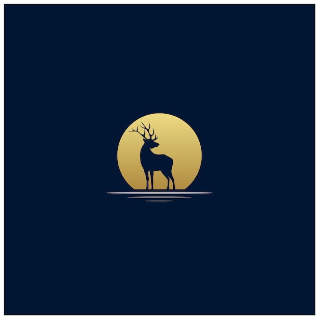 Disegno del logo exotic sunset deer silhouette