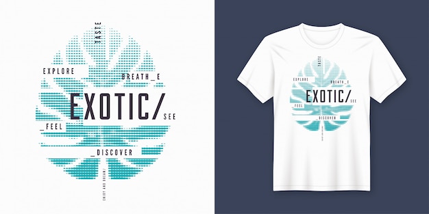 Vettore t-shirt esotiche e abbigliamento dal design moderno con stile tropicale