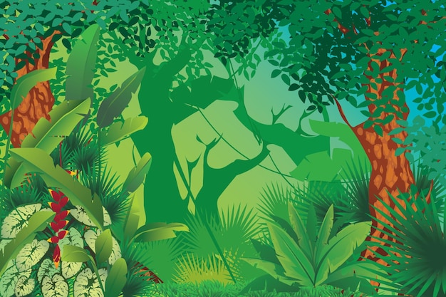 Vector exotic tropical forest