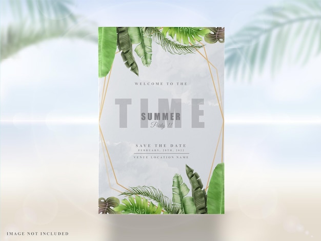 Exotic tropical summer party invitations