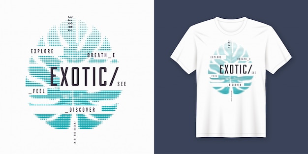 Vector exotisch t-shirt en kleding modern ontwerp met tropische stijl