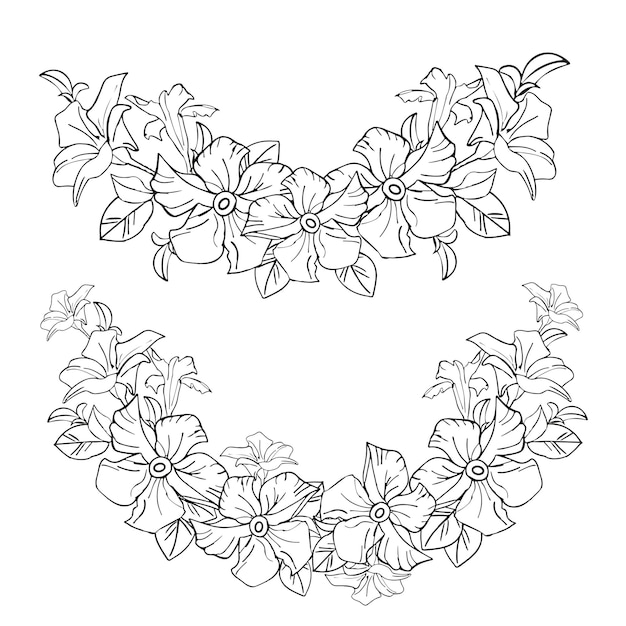 Exotische jasmijnbloem met de hand getekende vectorillustratie voor kaartje of bruiloftsuitnodiging