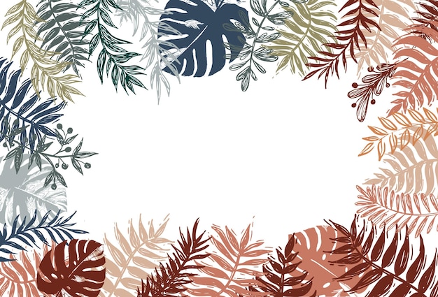 Exotische jungle laat met de hand getekende illustraties Vector