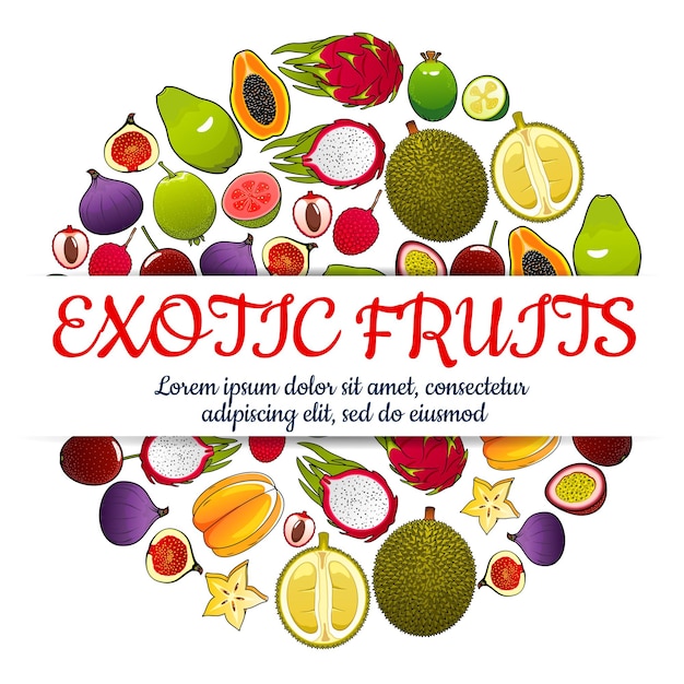 Vector exotische vers fruit vector poster