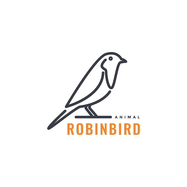 Exotische vogel kleine robin vogel Amerikaanse lijntekeningen moderne logo ontwerp vector