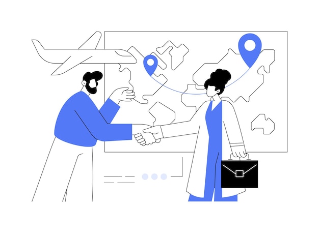 Абстрактная концептуальная векторная иллюстрация иностранной работы