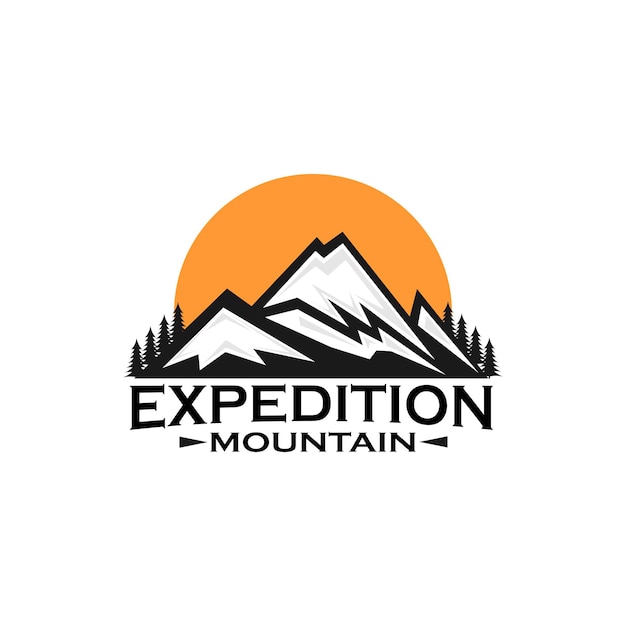 expeditie berg logo ontwerp vector illustratie outdoor avontuur sjabloon