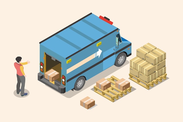 Vector expedition truck illustration flat design