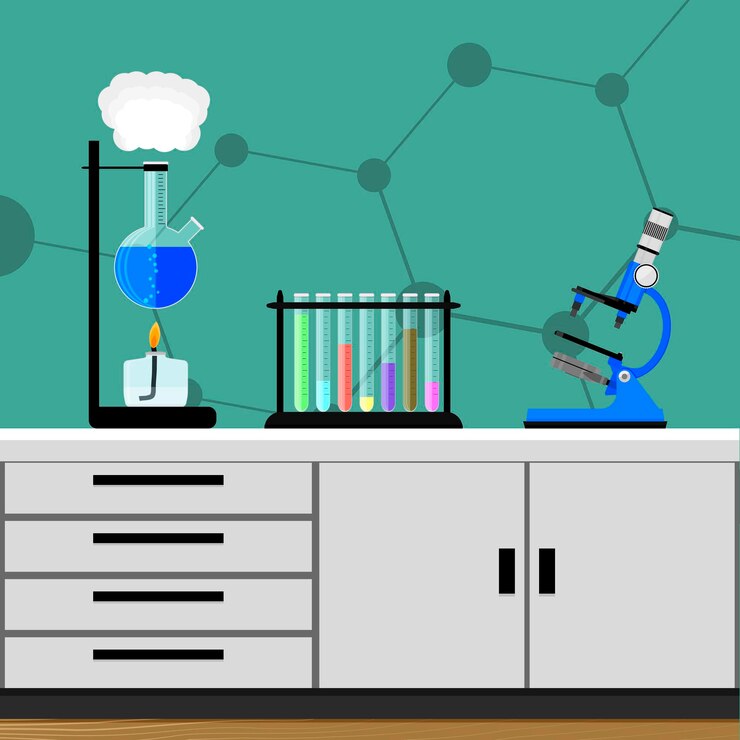 Experiment in chemical laboratory