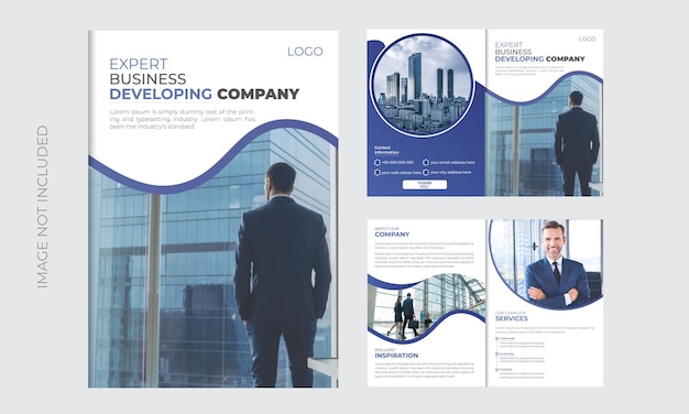 Expert Business Corporate brochure sjabloonontwerp met meerdere pagina's, tweevoudig brochureontwerp