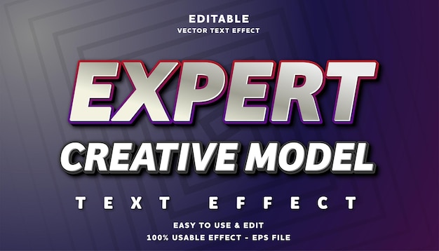 Vector expert editable text effect with modern and simple style