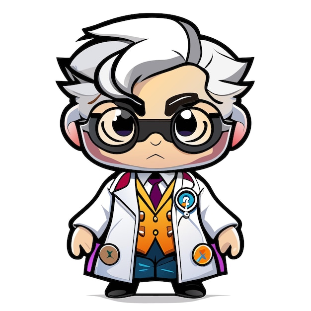 Vector expert full body mascot doctor art for medical concepts