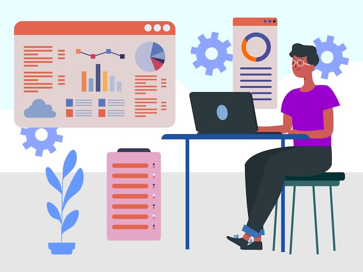 Vector expert system concept illustration stylish and beautiful