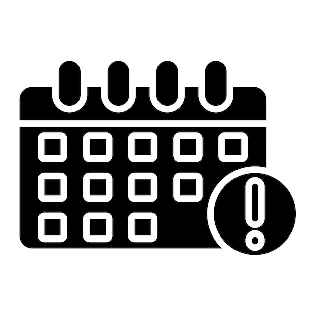 Expiry Date Info Glyph Solid Black Illustration